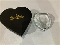 rosenthal glass heart in box  clear