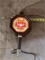7"x14" Schmidt Lighted Beer Sign, works
