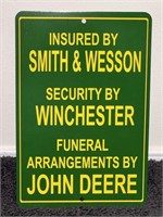 NICE LARGE 2nd AMMENDMENT GUN JOHN DEERE SIGN