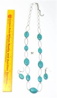 Silver Toned Necklace & Earring Set with