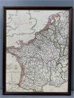 Road & Rail Map of France