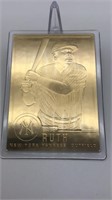 Babe Ruth 22kt Gold Baseball Card Danbury Mint