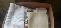 BOX OF ASSORTED LINENS