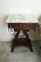 Lyre Marble End Table