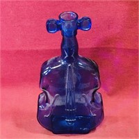 Coblat Blue Glass Violin Bottle (8 1/4" Tall)