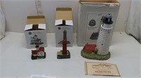 Christmas Village houses and lighthouses
