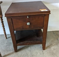 2 TIER END TABLE W/ 1 DRAWER, PULL OUT WRITING TRA