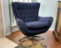 Pottery Barn Tufted Fabric Swivel Chair