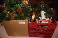 2 BOXES OF FLORAL AND VARIOUS DECORATIONS