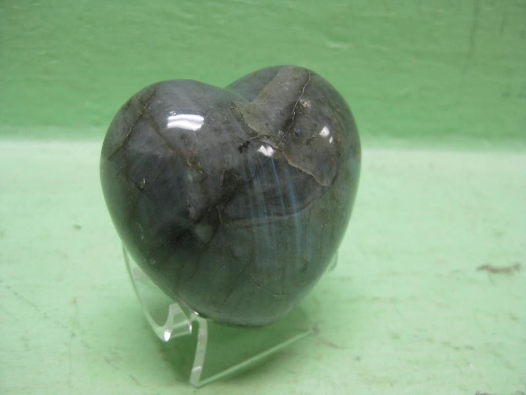 Labradorite Heart with Stand