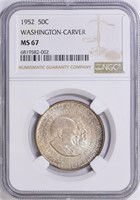 1952 Carver/Washington Half Dollar NGC MS-67