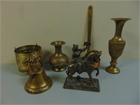 Cast Horse Figurine, Brass Bell, Vases & More