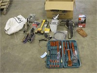 Box of Assorted Shop Tools, Grilling Set