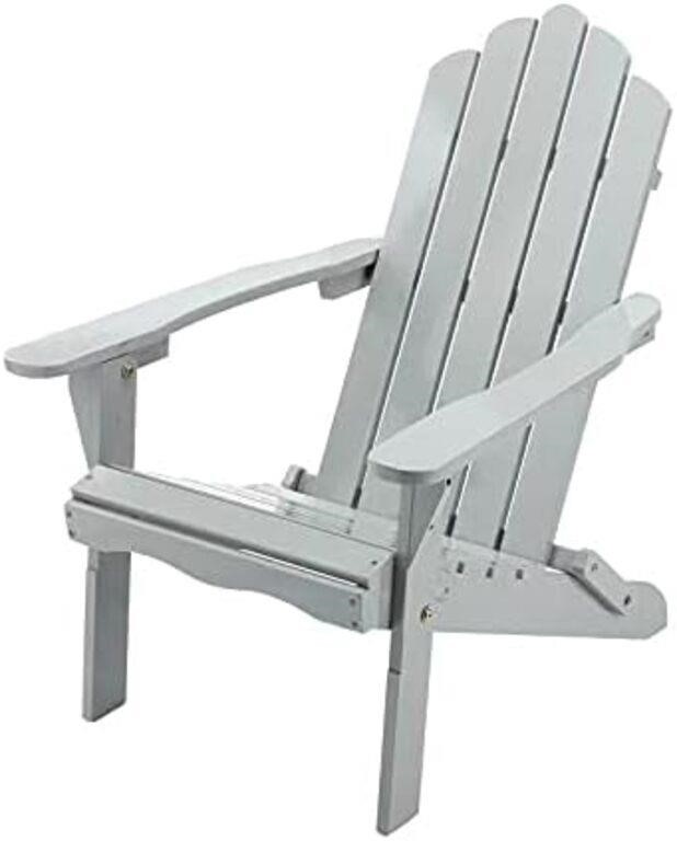 Outdoor Wooden Adirondack Chair (Grey)