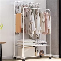 E5668  Forthcan White Clothing Rack with Shelves