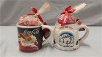 Sculpted Coca Cola mugs