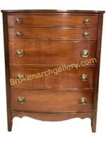 Cherry 4 Drawer Bow Front Chest
