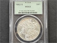 1882 S MS63 Morgan Silver Dollar Coin