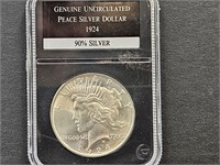1924 UNC Peace Silver Dollar Coin