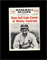 1961 Nu Card Scoops #419 Mickey Cochrane VG