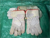 Gloves, work, split leather---3pr    NEW