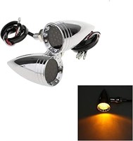 DLLL 2pcs Universal Motorcycle Bullet LED Turn Sig