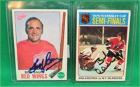 Bob Baun & Bobby Clarke SIGNED Hockey Cards1970's
