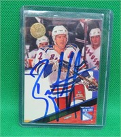 Brian Leetch Signed Hockey Card New York Rangers