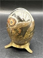 Fossil Carved as Egg (orthoceres)