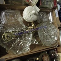 Clear glass, covered dish