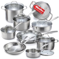 Mueller Pots and Pans Set 17 Piece  Ultra Clad