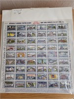 1939-1940 World's Fair Uncut Poster Stamps Sheet.