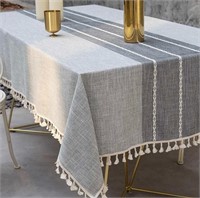 55 x 70 Inch Embroidered Table Cloth Cotton Linen