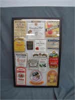 Vintage Liquor Label Display