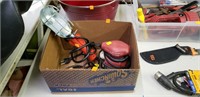 Assorted Tools: Shop Light, Hand Sander, and