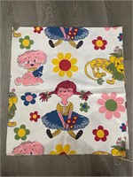 Vintage Floral Little Girl Dog Fabric