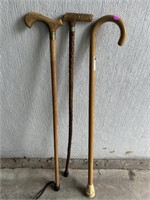 (3) Wooden Walking Canes