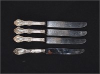 4 International Sterling Silver WILD ROSE Knives