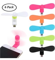 6 pcs Mini Type-C Mobile Phone Fan,Simuer 6 Pack