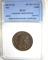 286-310 AD Maximianus Genius Reverse NNC MS63