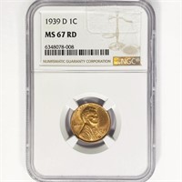 1939-D Wheat Cent NGC MS67 RD