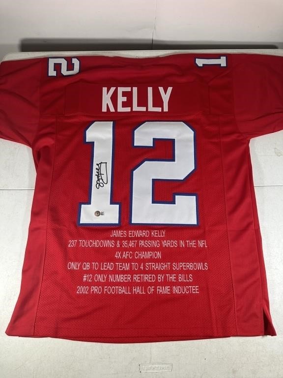 (SIGNED) JIM KELLY JERSEY WITH BECKETT COA