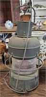 Antique Large Anchor Ship Lantern 19 in. tall