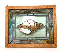 Stained Glass Framed Shell Wall Panel