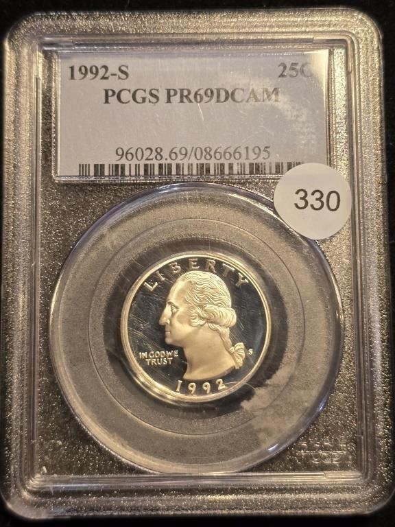 1992S Washington Quarter PCGS PR69DCAM