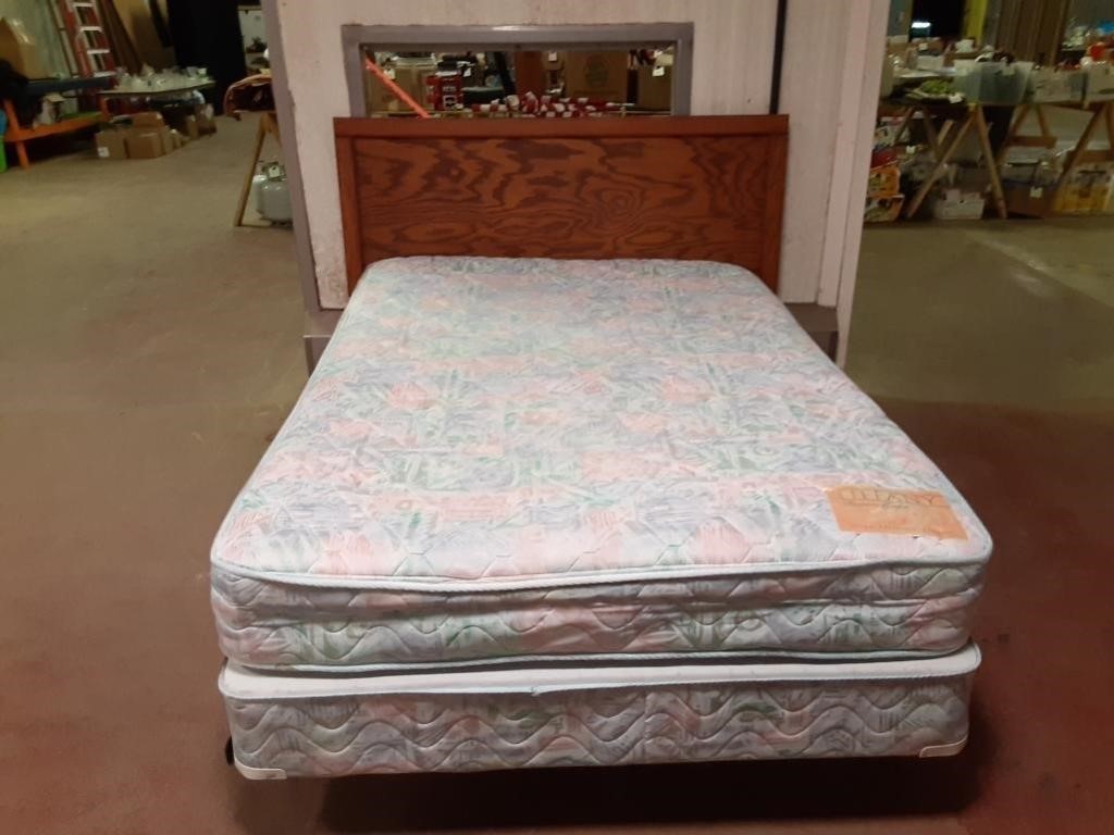 Full Sized Bed Frame w/Mattresses 52" wide