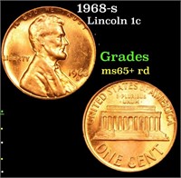 1968-s Lincoln Cent 1c Grades Gem+ Unc RD