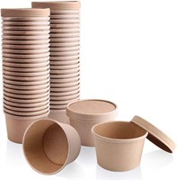 Sonyang 50 Pack Kraft Compostable Paper Food Cups