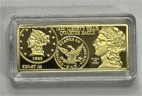 1840 $20 1/2oz LIBERTY HEAD EAGLE BAR