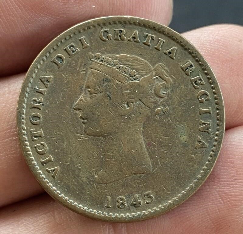1843 Canada Half Penny Token - New Brunswick